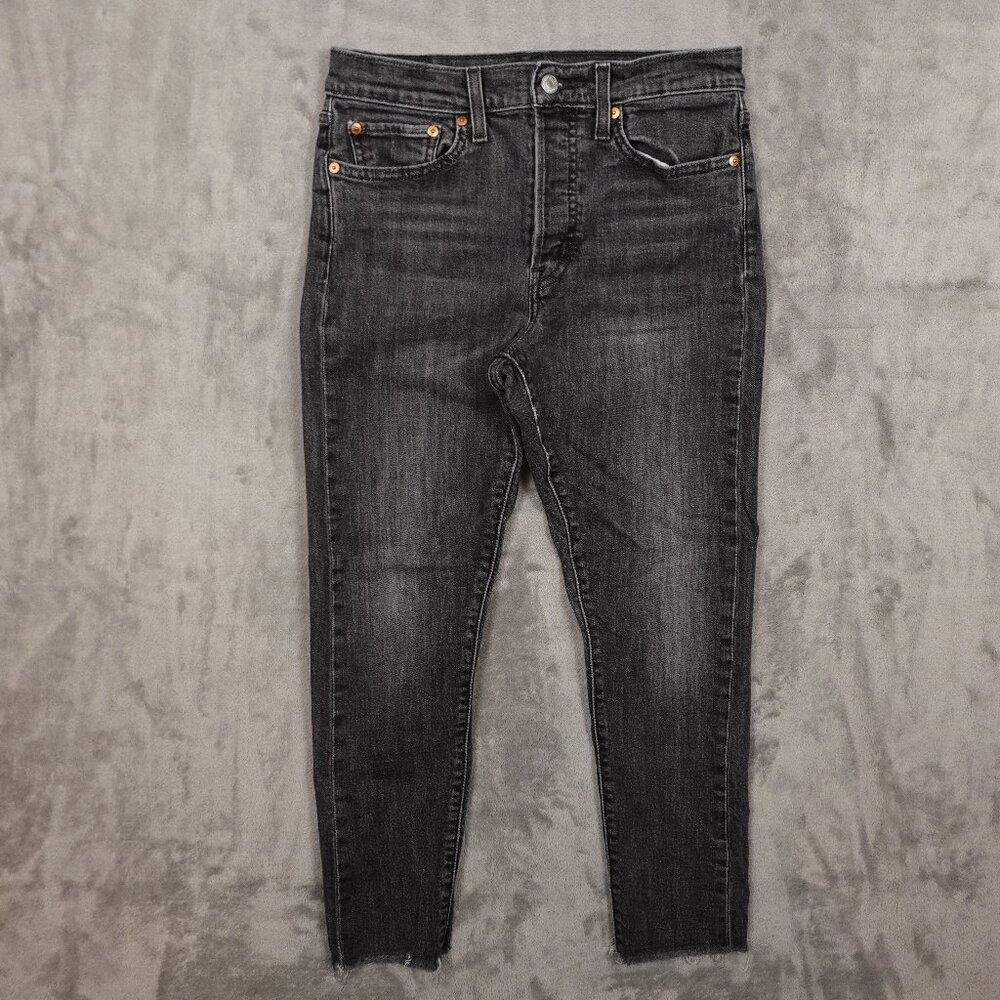 Levi's jeans Wedgie Skinny women's 30 gray denim button fly red tab